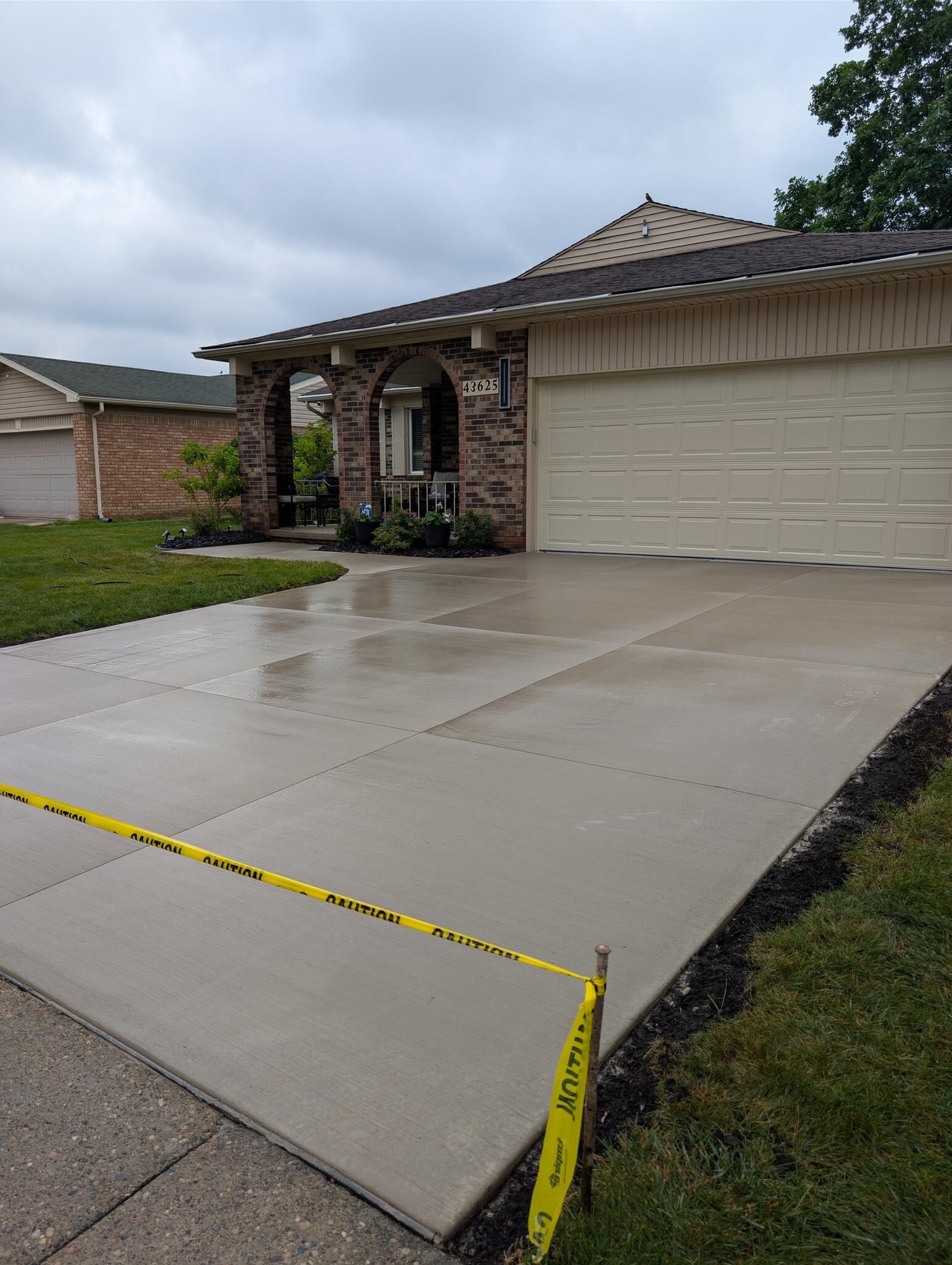 Broom finished driveway