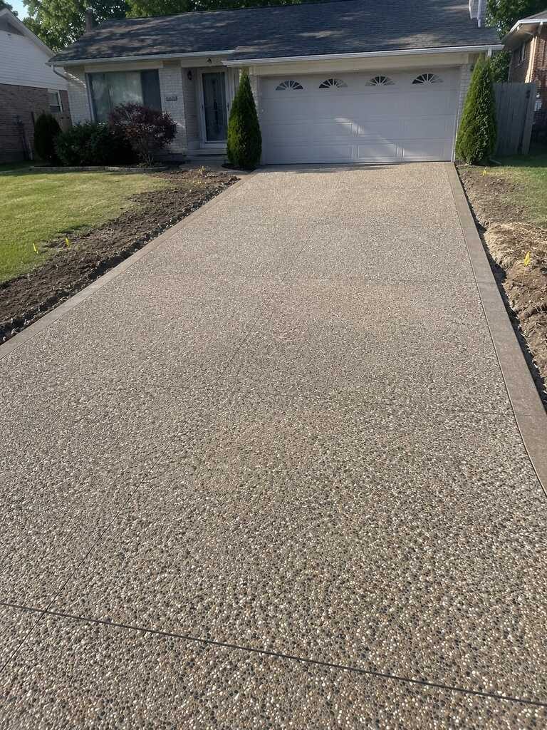 Exposed aggregate driveway