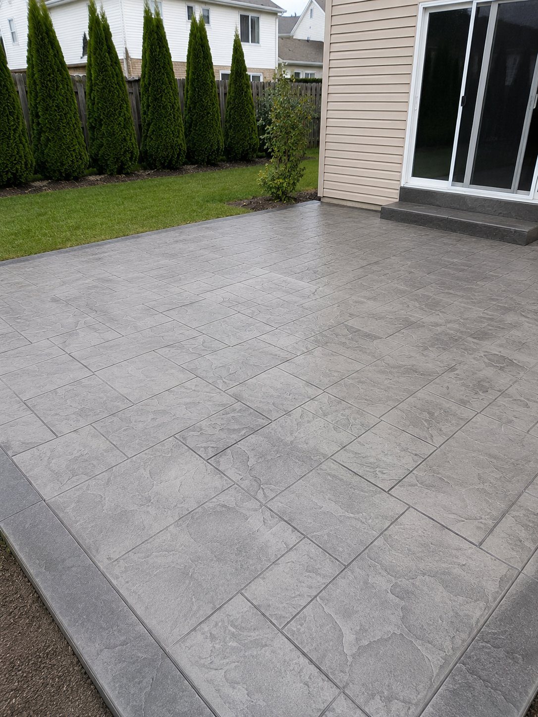 Stamped concrete patio in slate pattern in Canton, MI